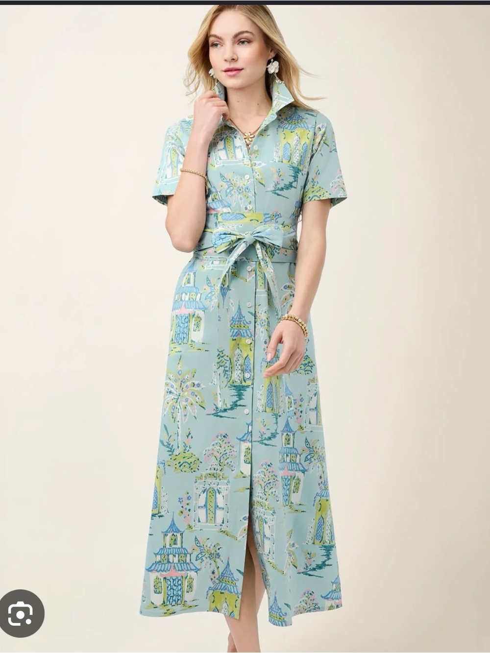 Spartina 449 Kristen midi dress in Flagler teal